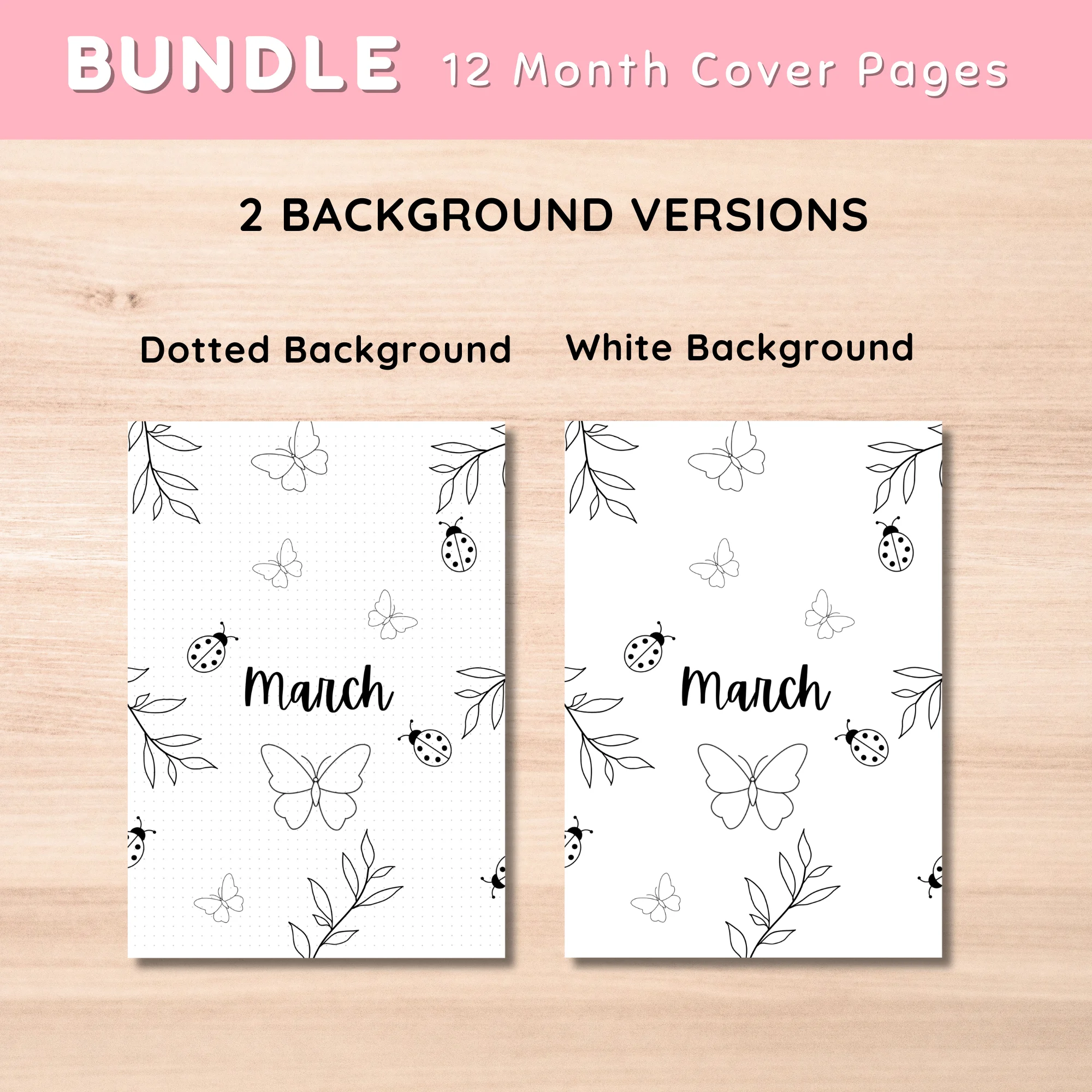 Bundle 12 months Cover Pages and 12 Monthly Calendar - image 5