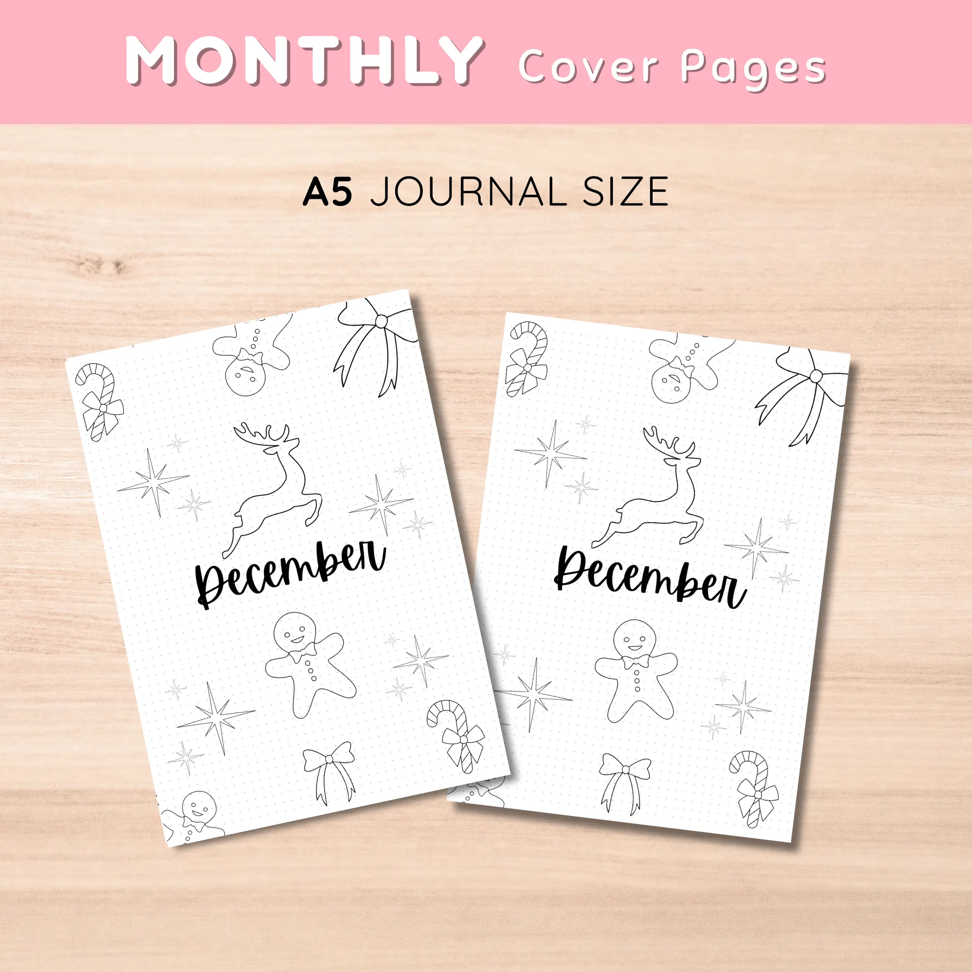 Monthly Cover Page December Gingerman Ribbons and Stars