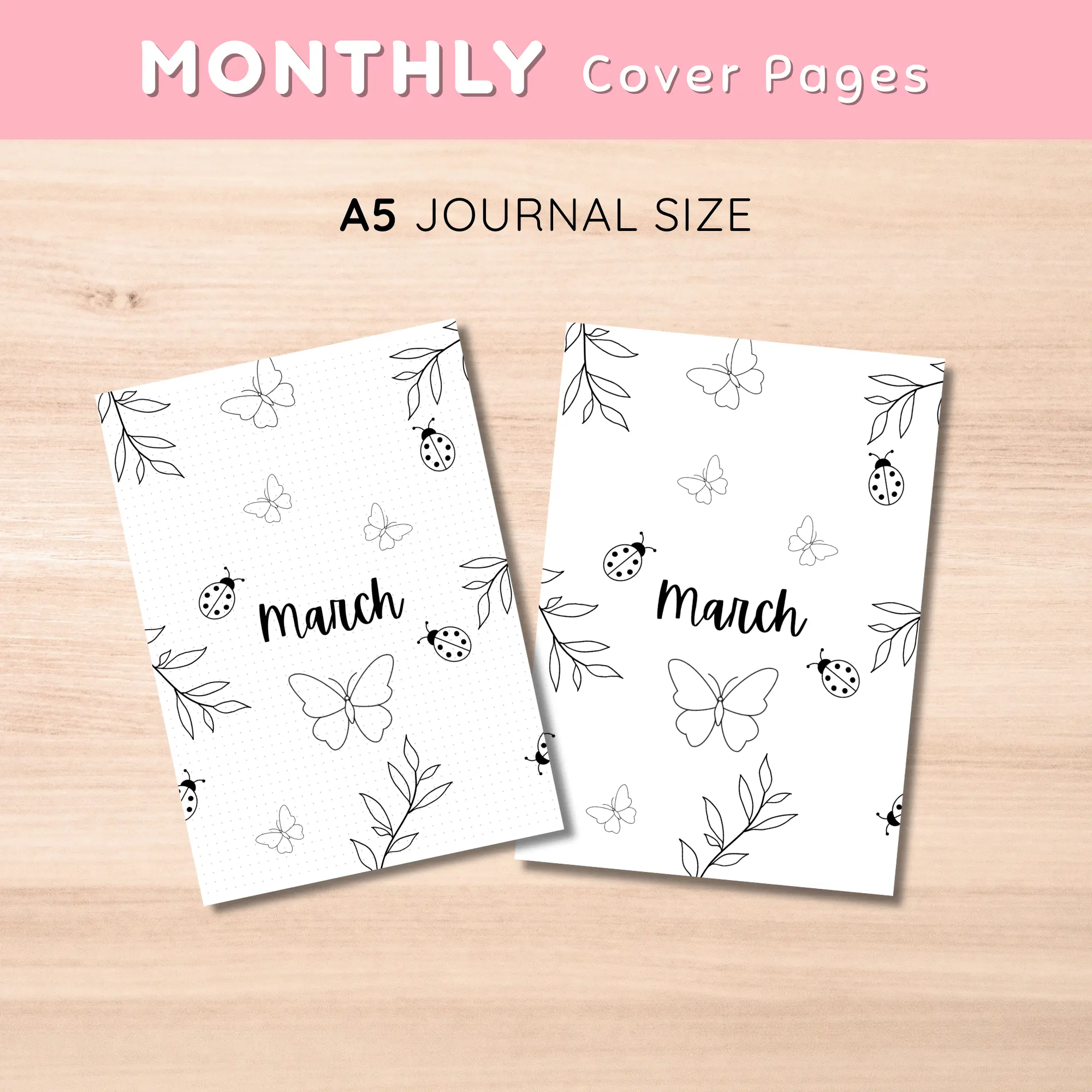 Monthly Cover Page March Butterflies and Ladybugs