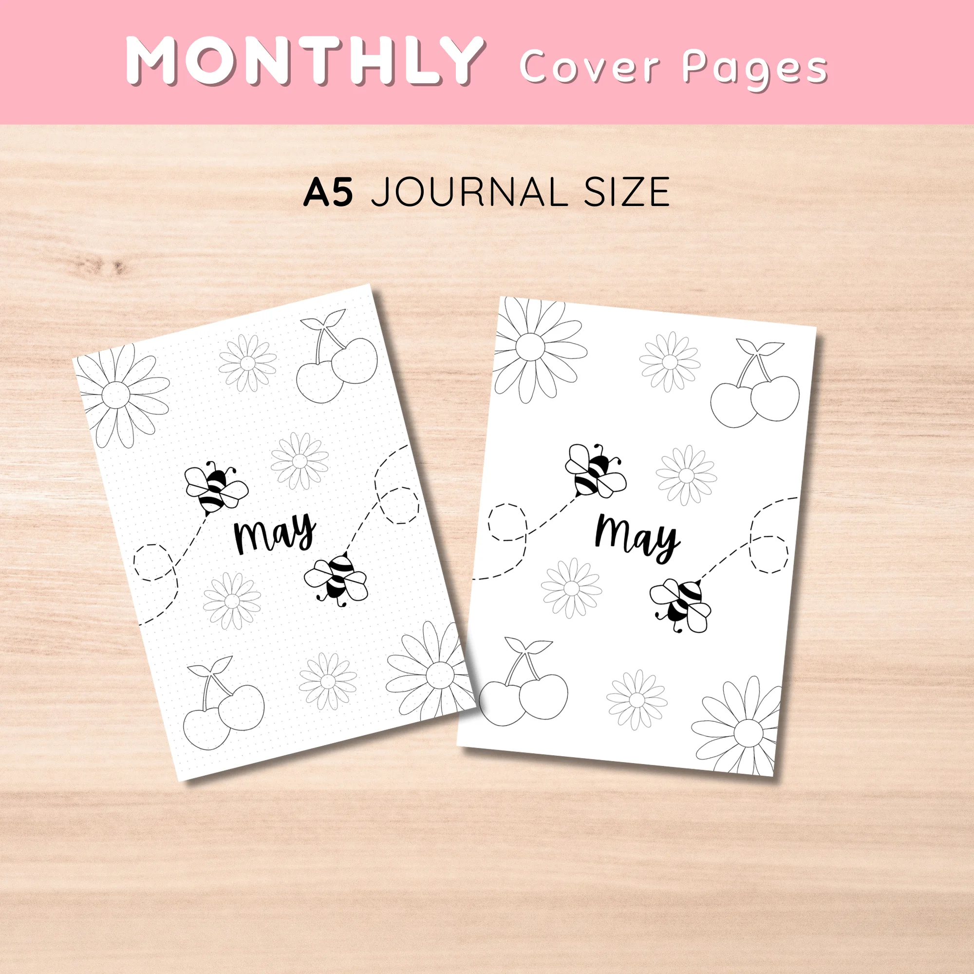 Monthly Cover Page May Flowers and Bees