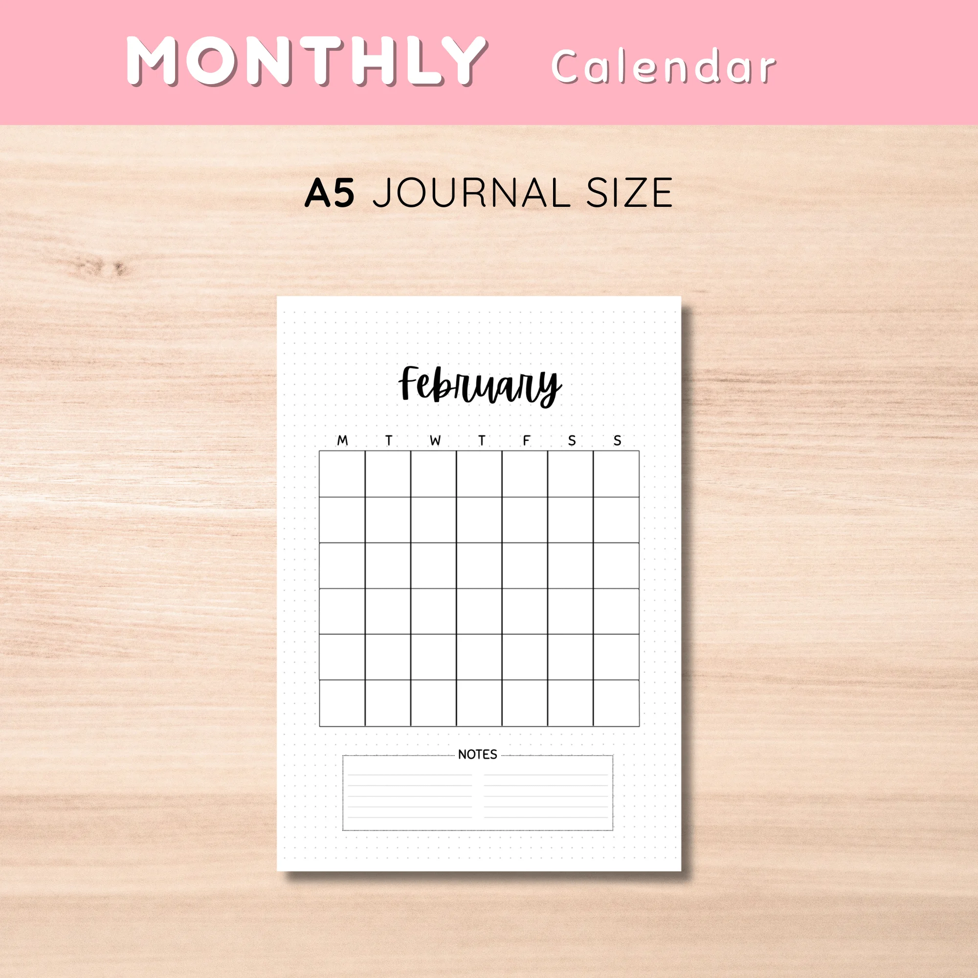 Monthly Calendar February Minimalist Version
